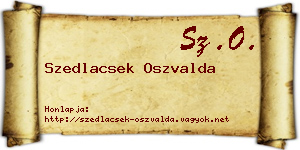 Szedlacsek Oszvalda névjegykártya